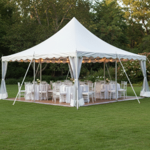 White & Clear Top Tent Rentals – Multiple Sizes (10x10 to 20x80)